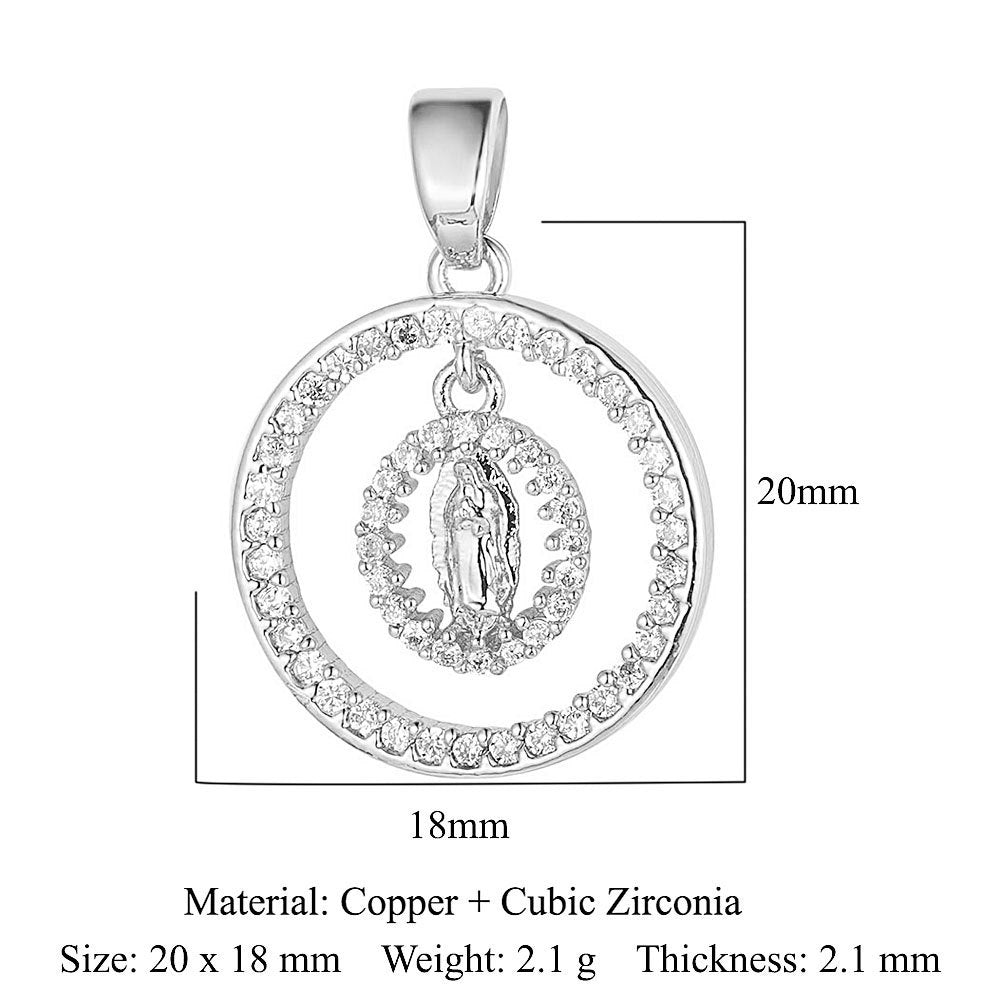 Virgin Angel Copper Zircon Cross Ornament Pendants