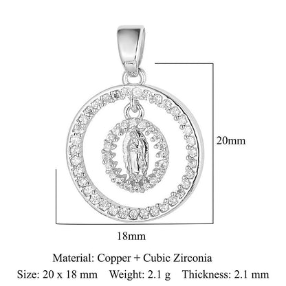 Virgin Angel Copper Zircon Cross Ornament Pendants