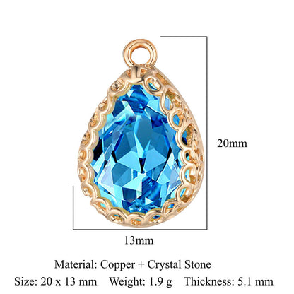 Copper Glass Crystal Geometric Round Ornament Pendants