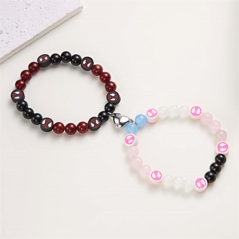 Cartoon Heart-shaped Magnetic Fashion Couple Hand Bracelets