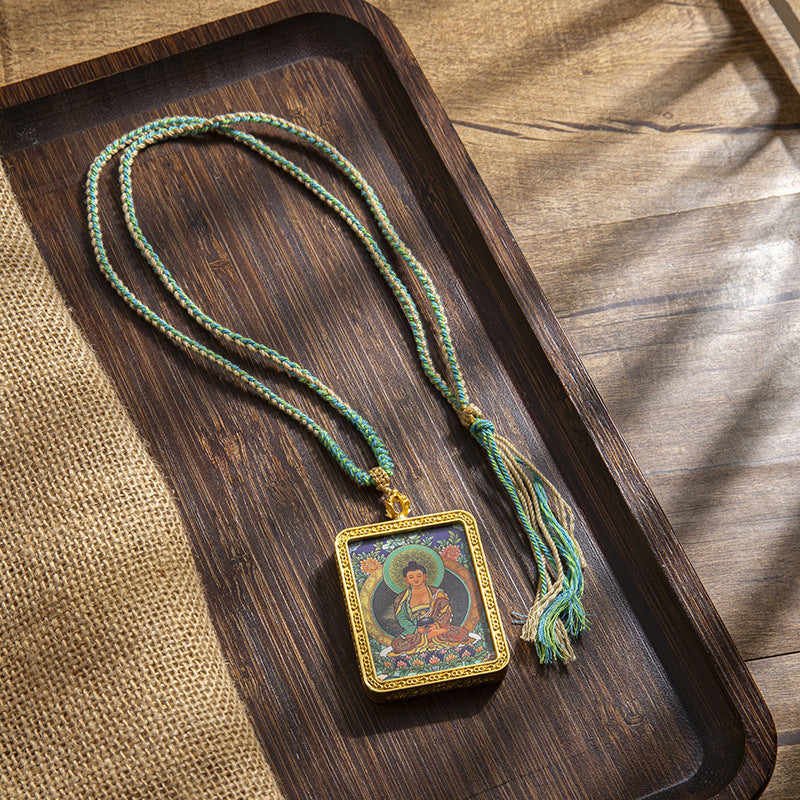 Tibetan Sweater Chain Hand Painted Alloy Pendants