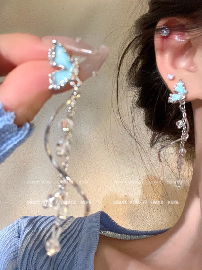 Pearl Flower Korean Style Tassel High Sense Earrings