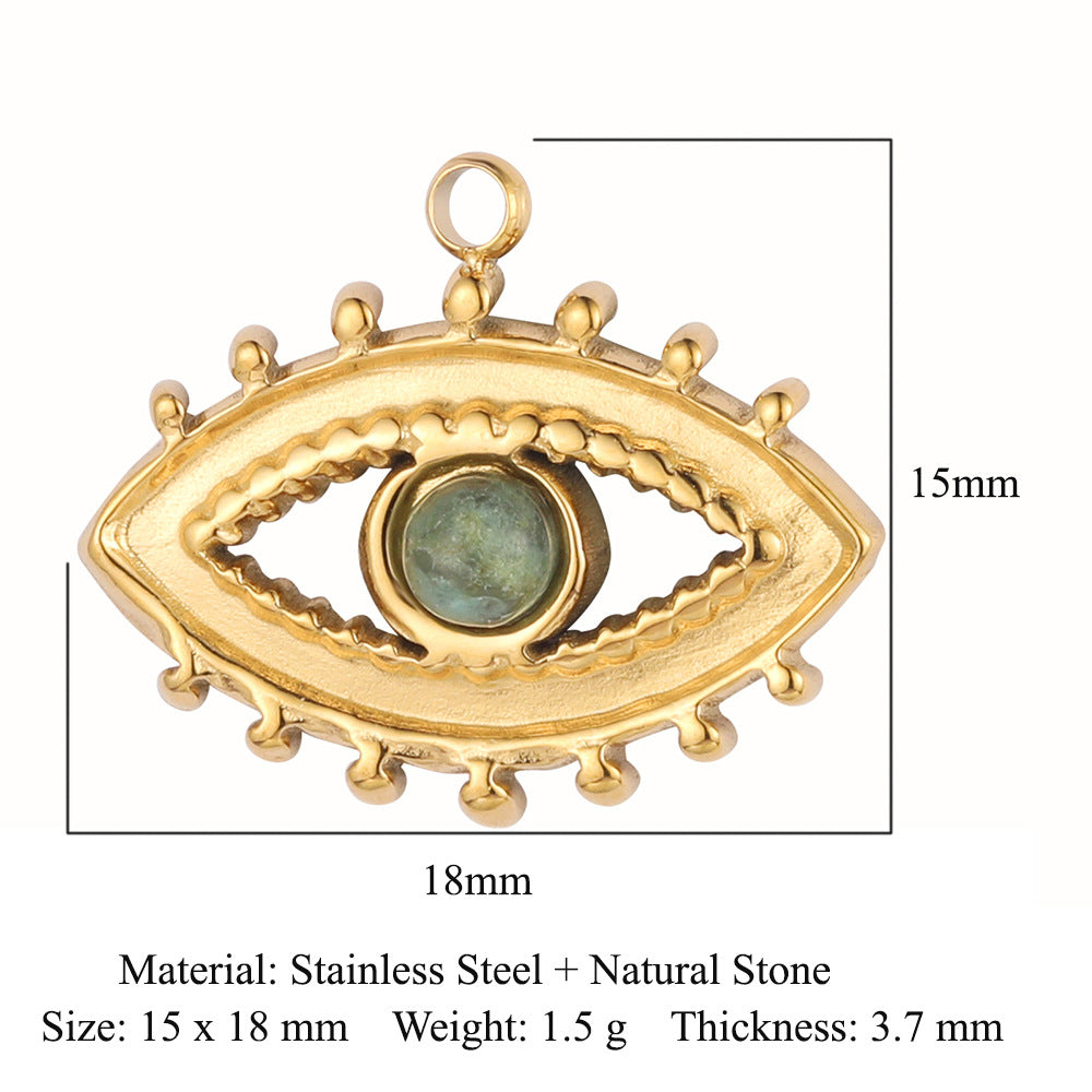 Bohemian Natural Stone Titanium Steel Ornament Pendants