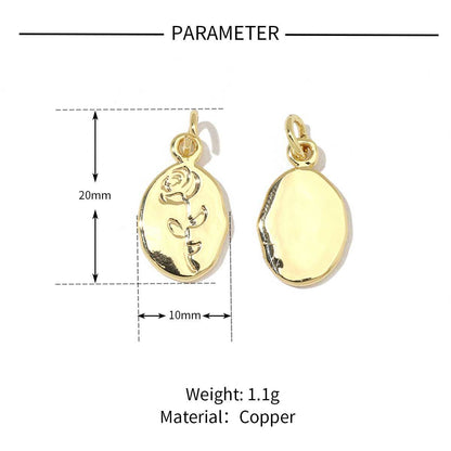 Rose Female Eternal Butterfly Real Gold Copper Pendants