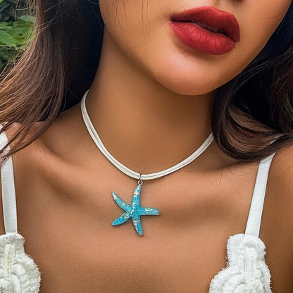 Ornament Personality Starfish Tassel Beach Mermaid Necklaces