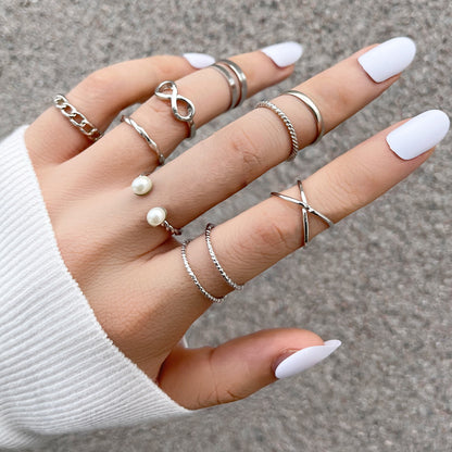 Accessories Temperament Words Pearl Opening Knuckle Rings