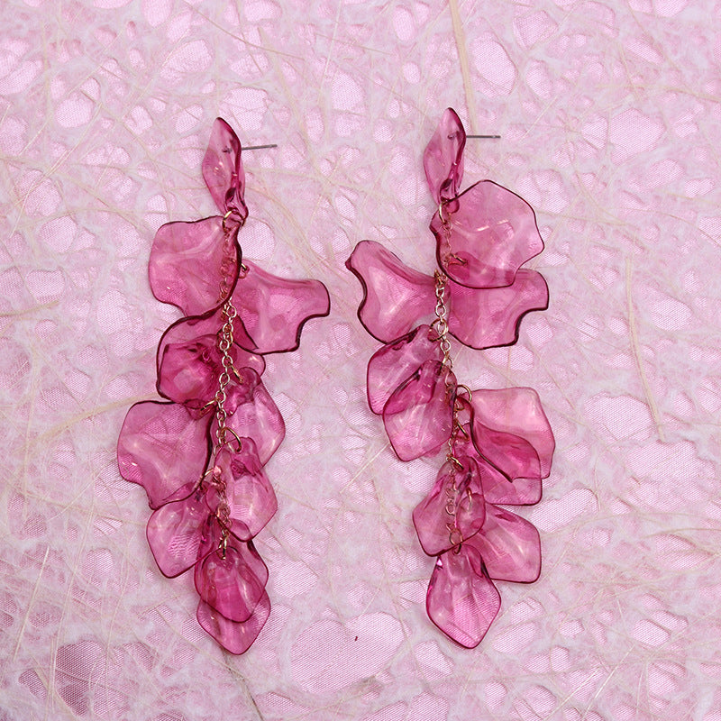 Women's Tassel Petal High Profile Fashion Personality Earrings