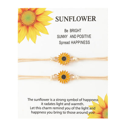 Ornament Personality Sunflower Alloy Dripping Oil Bracelets