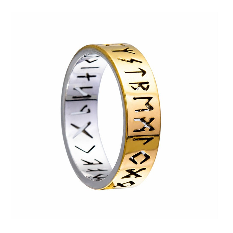 Nordic Popular Jewelry Hollow Viking Titanium Steel Rings