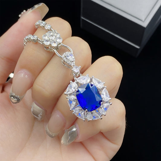 Women's London Sapphire Open Exquisite Stylish Three-piece Pendants