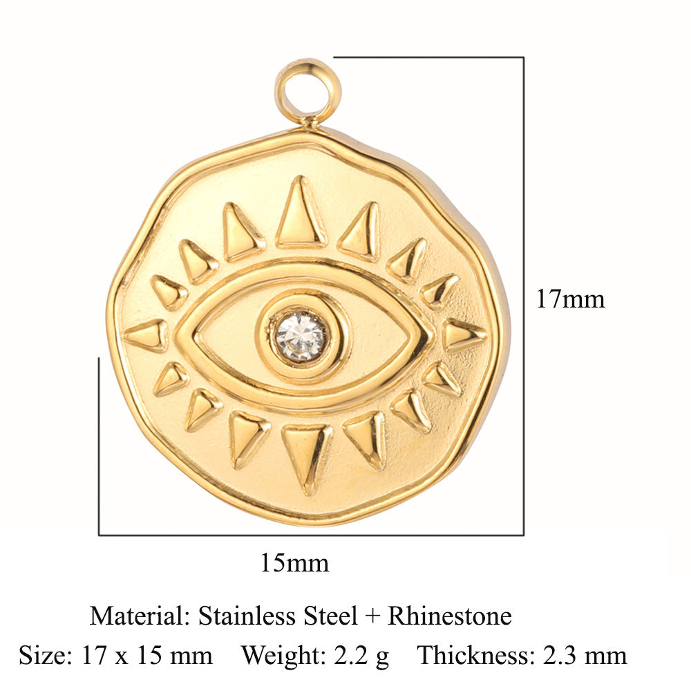 Bohemian Natural Stone Titanium Steel Ornament Pendants