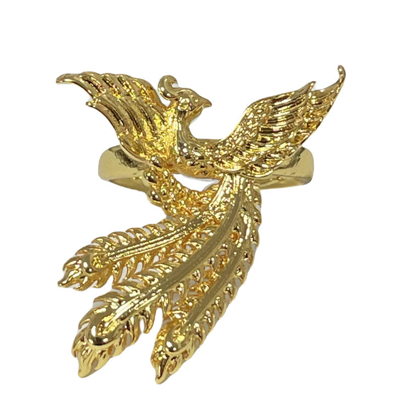 Retro Golden Phoenix Female Affordable Luxury Fashion Rings