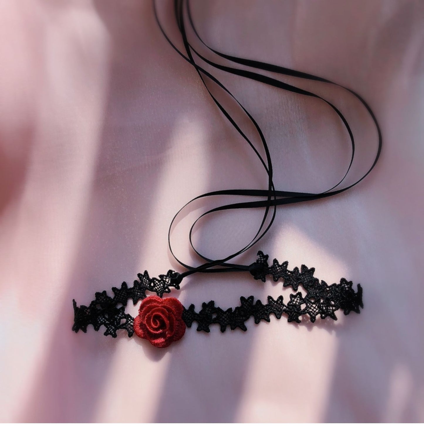 Lace Long Clavicle Wine Red Woven Necklaces