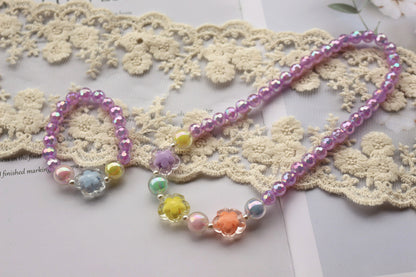 Korean Style Shiny Transparent Flower Candy Color Necklaces