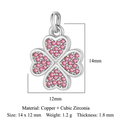 Four-leaf Clover Color Zirconium Copper Micro Inlaid Zircon Pendants