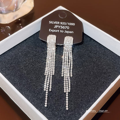 Women's Zircon Tassel High-grade Light Luxury Delicate Earrings