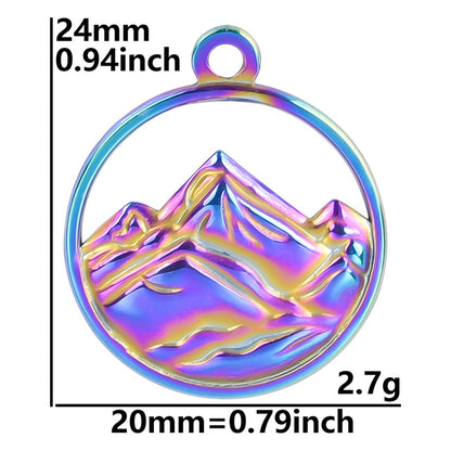 Colorful Stainless Steel Golden Mountain Ornament Pendants