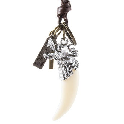 Men's Trendy Jewelry Fashion Rock Personality Wolf Tooth Necklaces