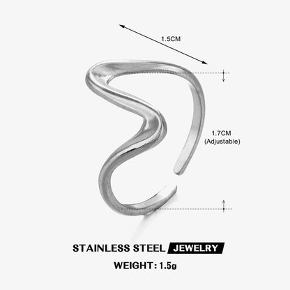 Stainless Steel Popular Line Simple Style Small Exquisite Open Rings