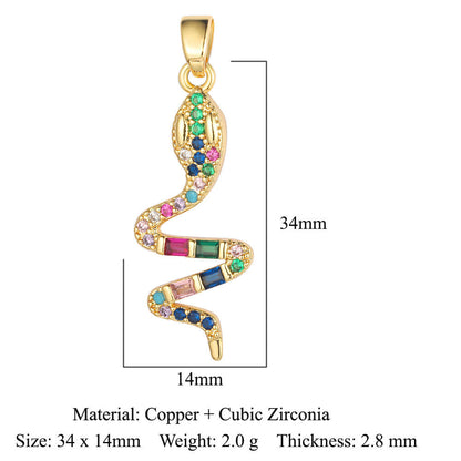 Unicorn Love Heart Color Zirconium Copper Pendants