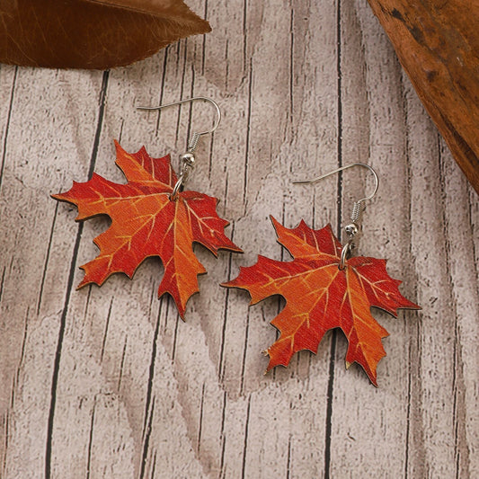 Texture Sense Maple Leaf Female Red Rings