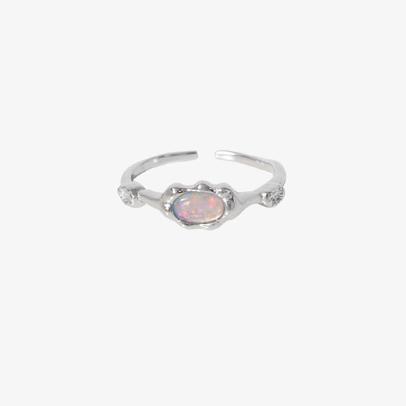 Women's Colorful Heart-shaped Zircon Style Combination Niche High Sense Adjustable Rings