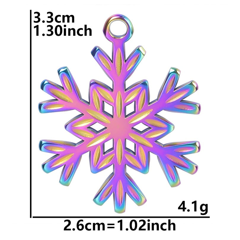 Stainless Steel Snowflake Ornament Accessories Light Necklaces