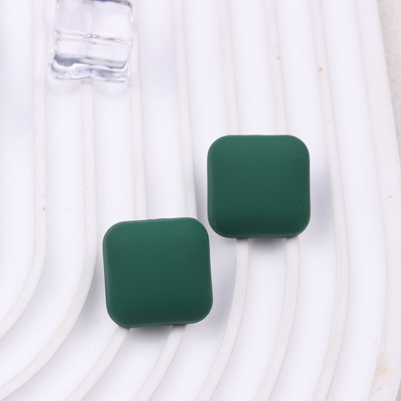 Women's Color Square Acrylic Summer Double-sided Spray Paint Earrings