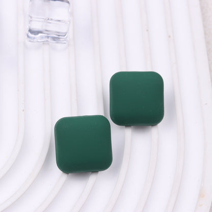 Women's Color Square Acrylic Summer Double-sided Spray Paint Earrings