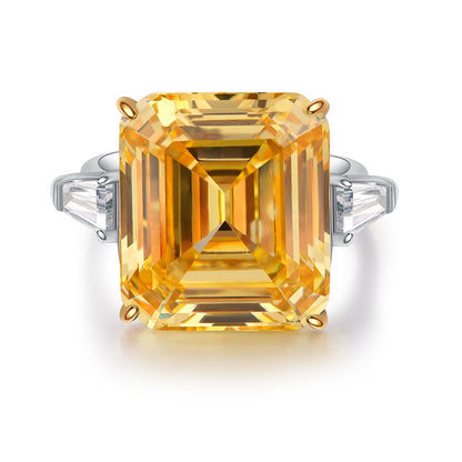 Sterling Sier Yellow Diamond Female Ice Rings