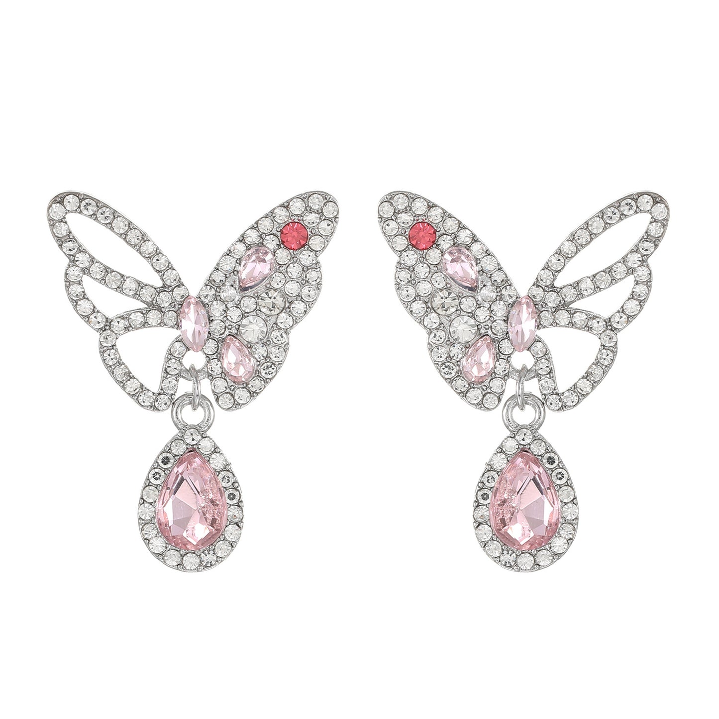 Women's Diamond Butterfly Simple Niche Sweet Cool Style Temperament Earrings