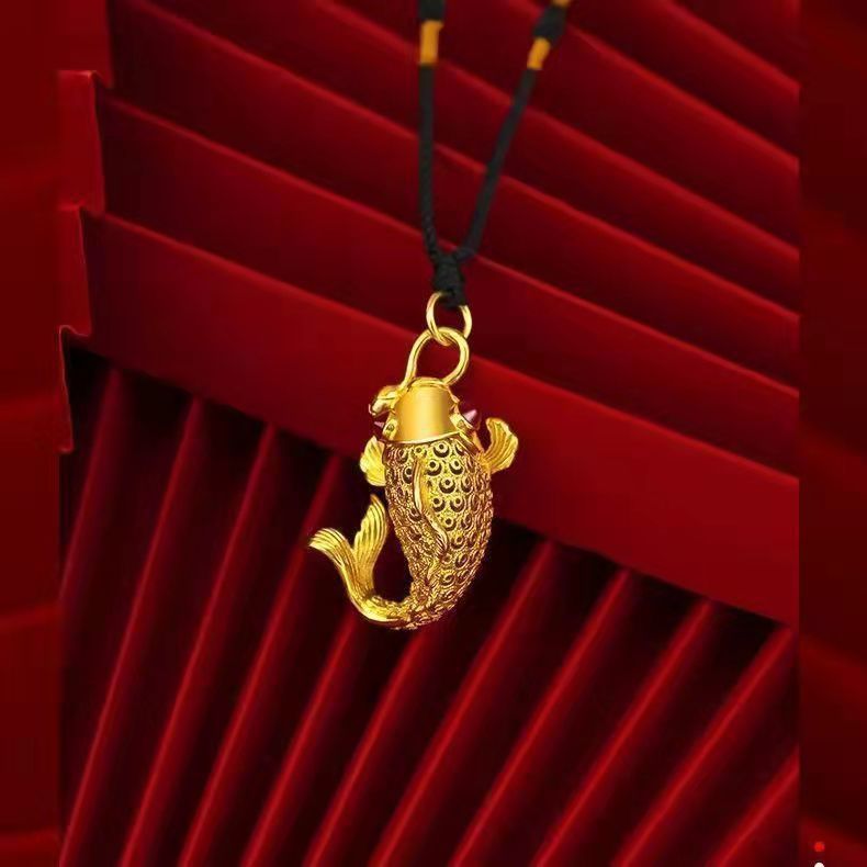 Hollow Rich Koi Filigree Goldfish Copper Pendants