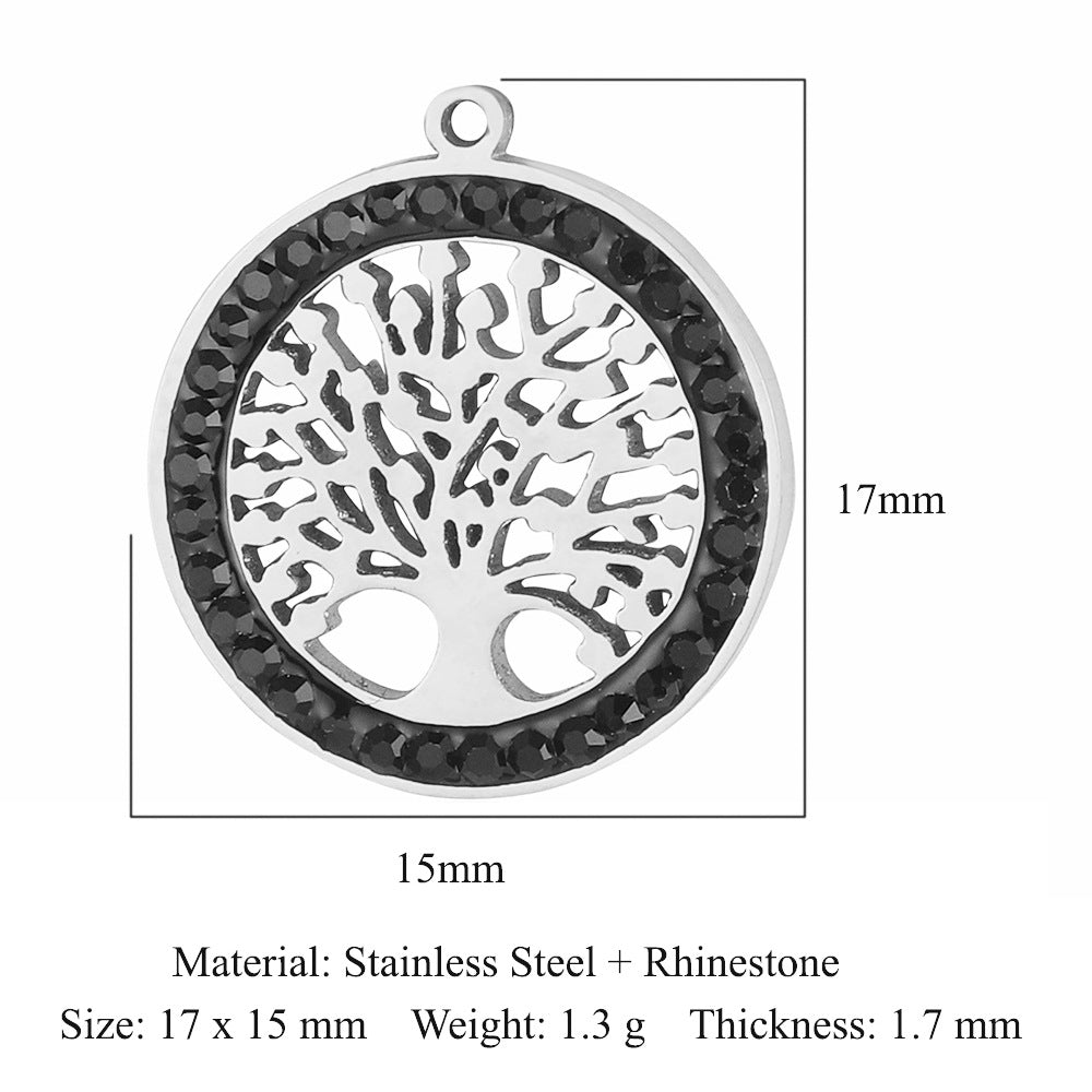 French Retro Titanium Steel Coconut Tree Pendants