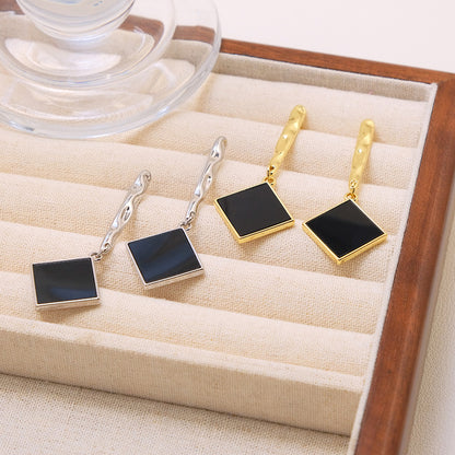 Simple Geometric Square Eardrops Temperament Female Earrings