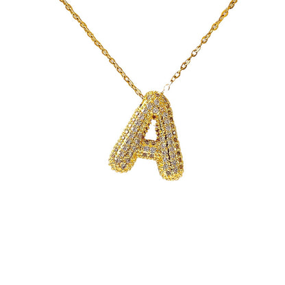 Women's Letter Hip Hop Full Zircon Exquisite Necklaces