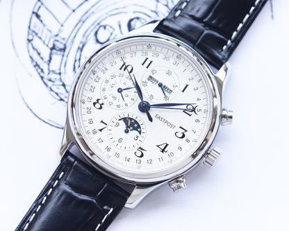 Men's Famous Master Moon Phase Stainless Steel Mechanical Watches