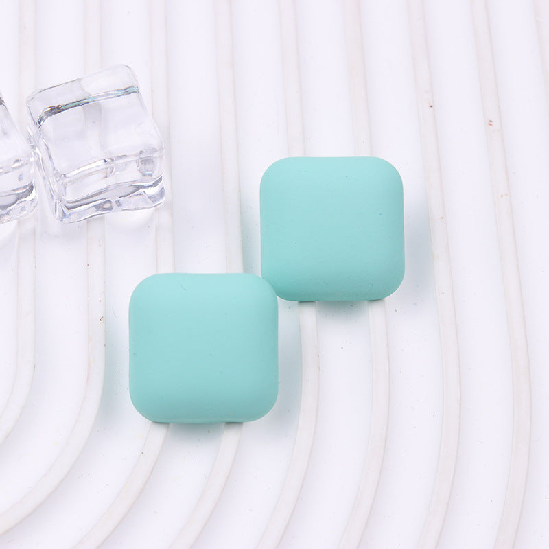 Women's Color Square Acrylic Summer Double-sided Spray Paint Earrings