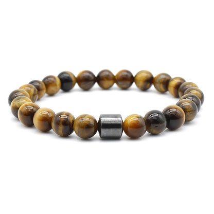 Men's Natural Stone Beaded Volcanic Rock Magnetic Bracelets