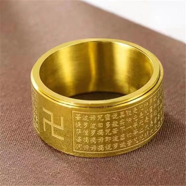 Men's Steel National Fashion Ten Thousand Words Charm Zodiac Rings