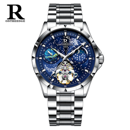 Men's Starry Luminous Business Watch Automatic Hollow Mechanical Watches