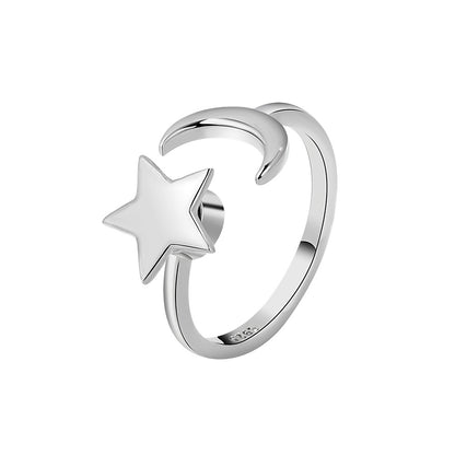 Female Opening Rotatable Adjustable Star Moon Rings