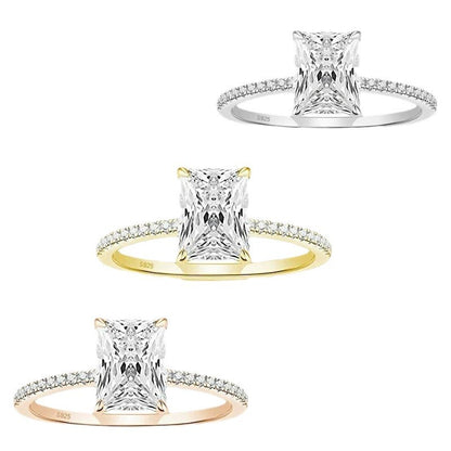Women's Oran Jewelry Sier Inlay Zircon Rhinestone Rings