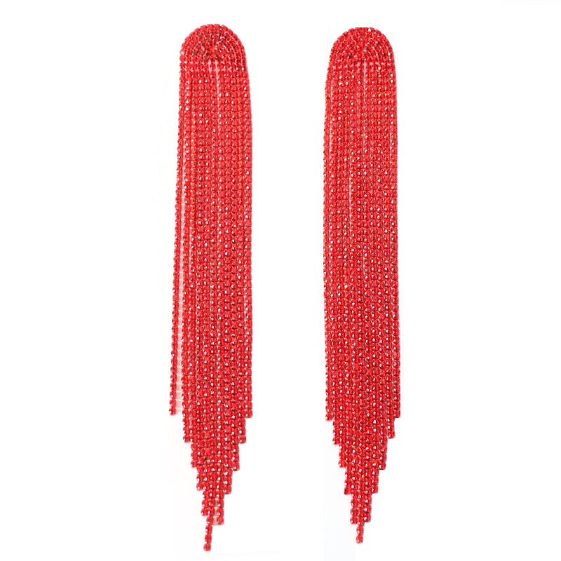 Exaggerated Long Tassel Claw Chain Fashionable Earrings