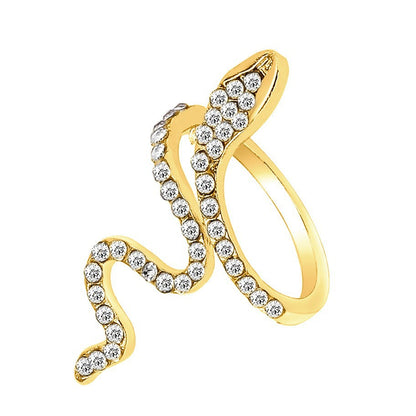 Inlaid Zircon Winding Simulated Snakes Female Niche Design Rings