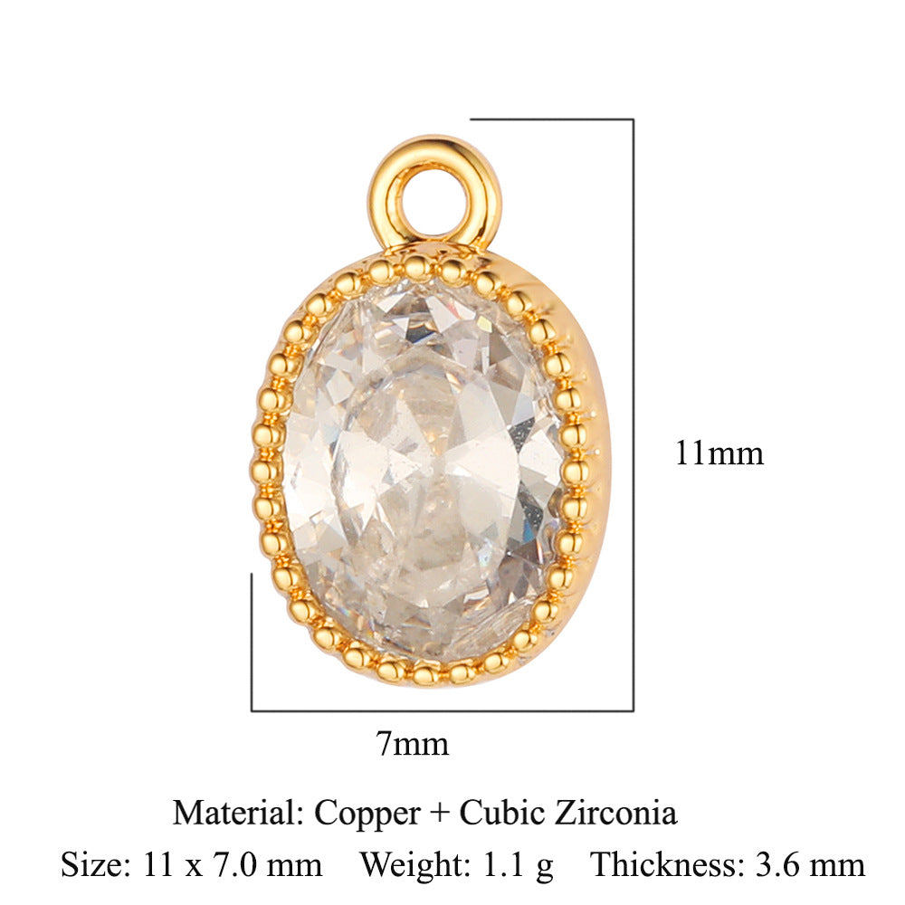 Drop Copper Zircon Square Ornament Accessories Pendants