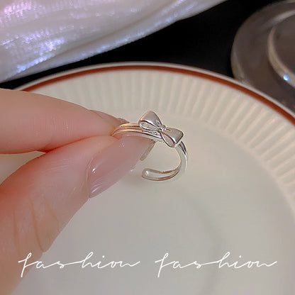 Bow Open Female Niche Design Sweet Rings