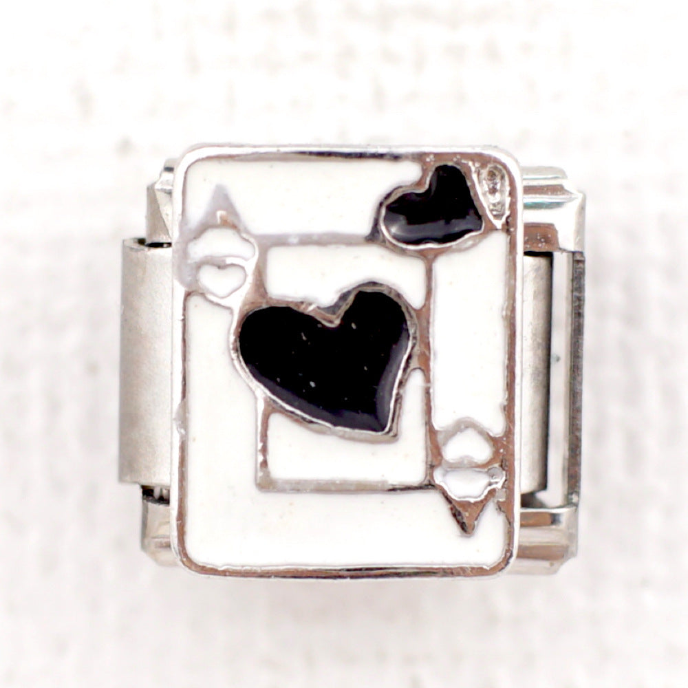 Oil Dripping Heart-shaped Accessories Module Handmade Poker Series Bracelets