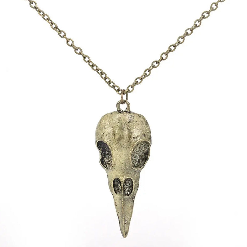 Dark Punk Three-dimensional Metal Crow Skull Pendants