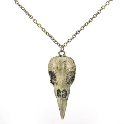 Dark Punk Three-dimensional Metal Crow Skull Pendants