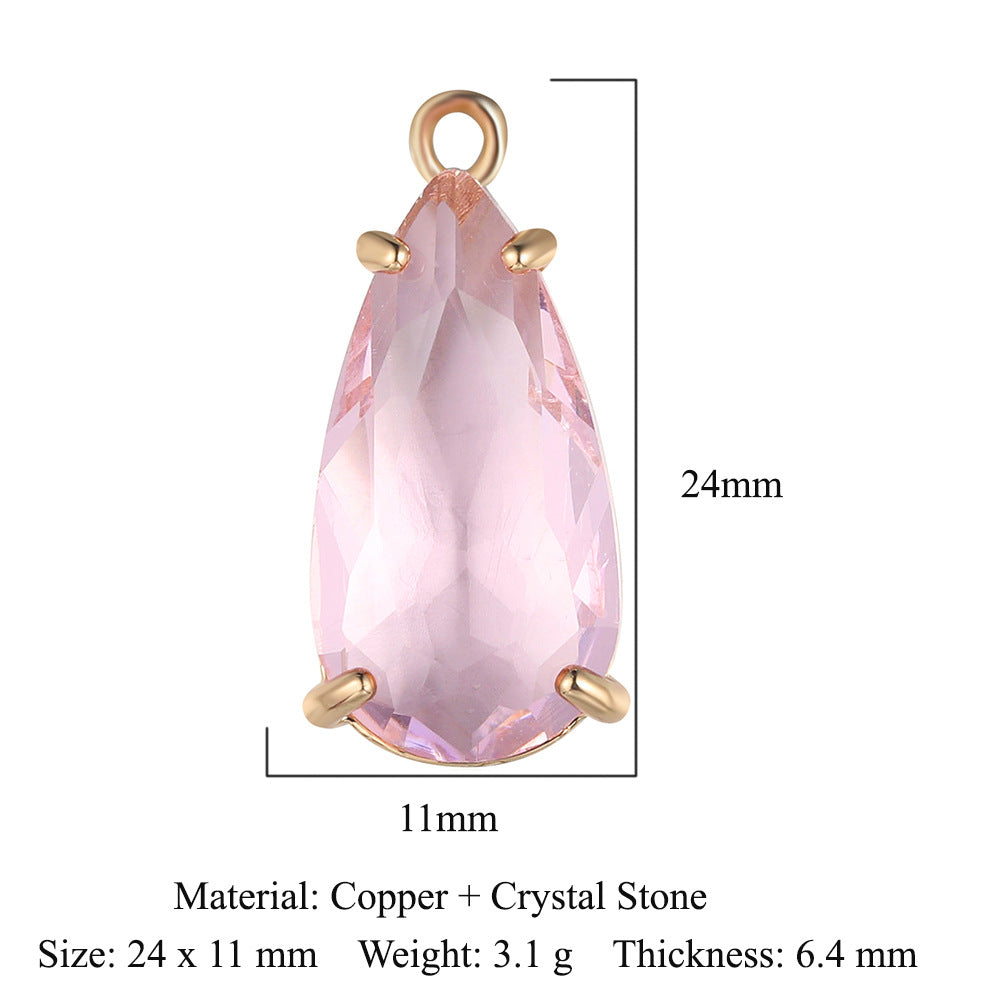 Copper Glass Crystal Geometric Round Ornament Pendants